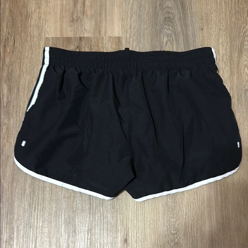 Adidas Black and White Athletic Running Shorts with Elastic Waistband LIKE NEW